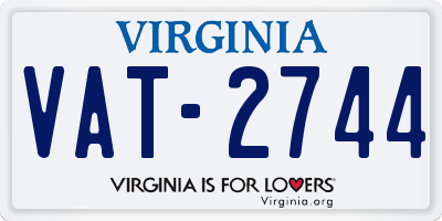 VA license plate VAT2744