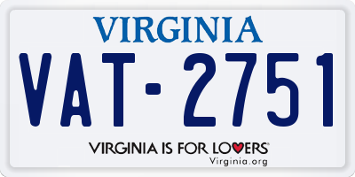 VA license plate VAT2751