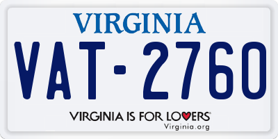 VA license plate VAT2760