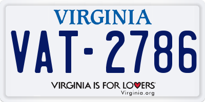 VA license plate VAT2786