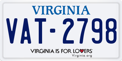 VA license plate VAT2798