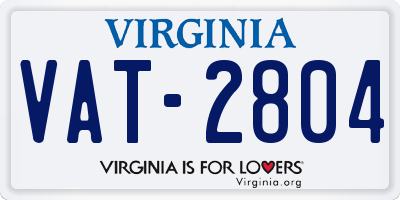 VA license plate VAT2804