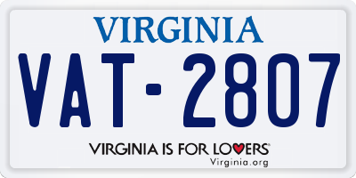 VA license plate VAT2807