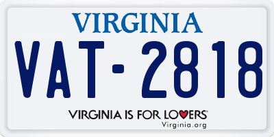 VA license plate VAT2818