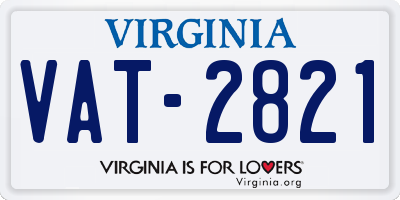 VA license plate VAT2821