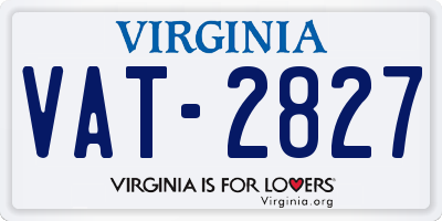 VA license plate VAT2827