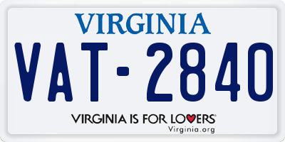 VA license plate VAT2840