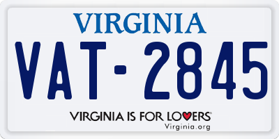 VA license plate VAT2845