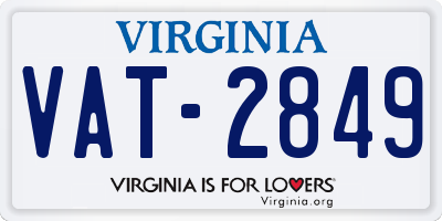 VA license plate VAT2849