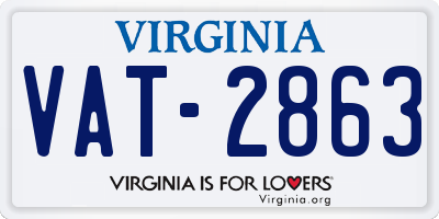 VA license plate VAT2863