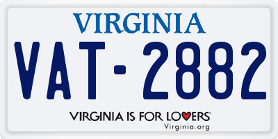 VA license plate VAT2882