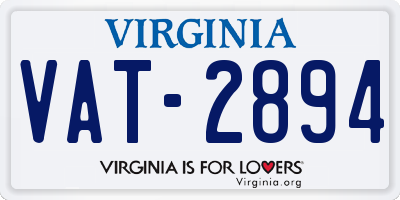 VA license plate VAT2894