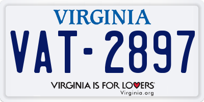 VA license plate VAT2897