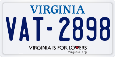 VA license plate VAT2898