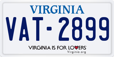 VA license plate VAT2899