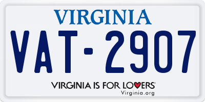 VA license plate VAT2907