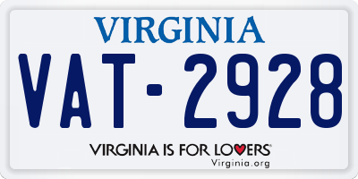 VA license plate VAT2928