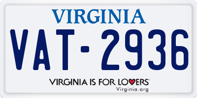 VA license plate VAT2936