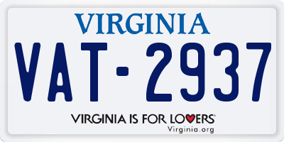 VA license plate VAT2937