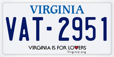 VA license plate VAT2951