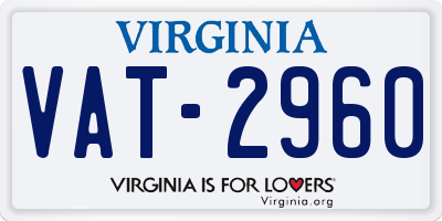 VA license plate VAT2960