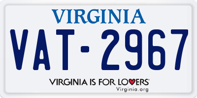 VA license plate VAT2967