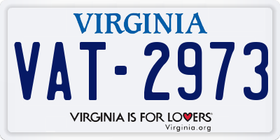 VA license plate VAT2973