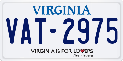 VA license plate VAT2975