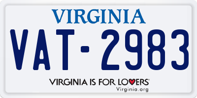 VA license plate VAT2983