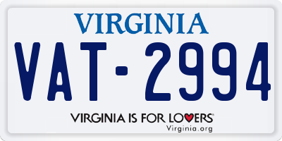 VA license plate VAT2994