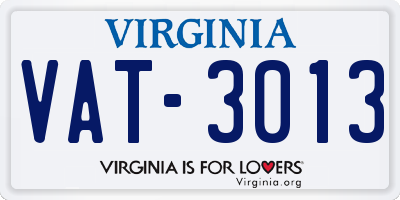 VA license plate VAT3013