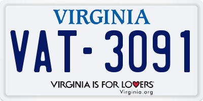 VA license plate VAT3091