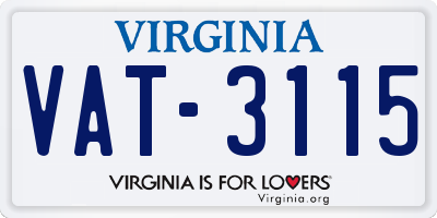 VA license plate VAT3115