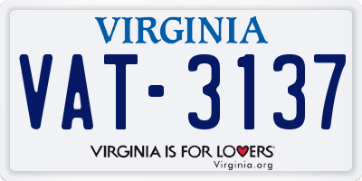 VA license plate VAT3137