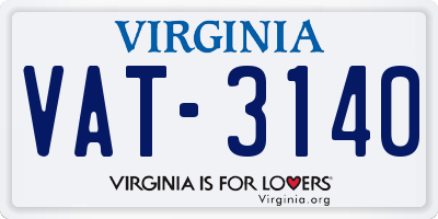 VA license plate VAT3140