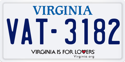 VA license plate VAT3182