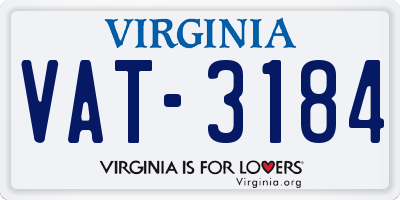 VA license plate VAT3184