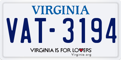 VA license plate VAT3194