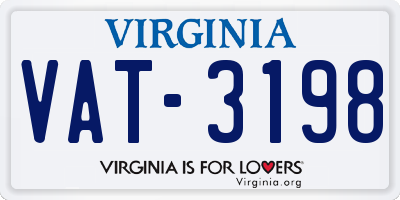 VA license plate VAT3198