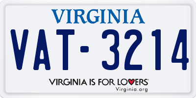 VA license plate VAT3214