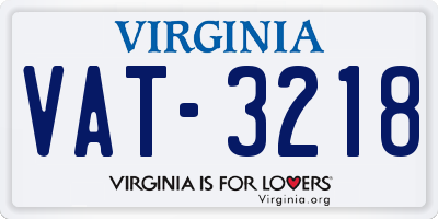 VA license plate VAT3218