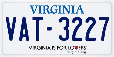 VA license plate VAT3227