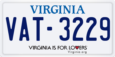 VA license plate VAT3229