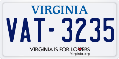 VA license plate VAT3235