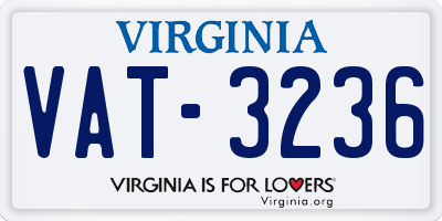 VA license plate VAT3236