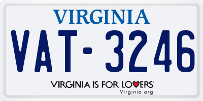 VA license plate VAT3246