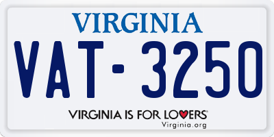 VA license plate VAT3250