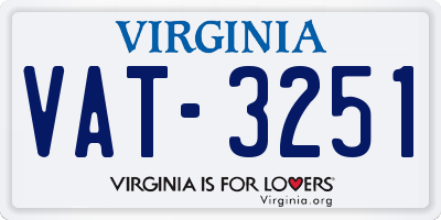 VA license plate VAT3251