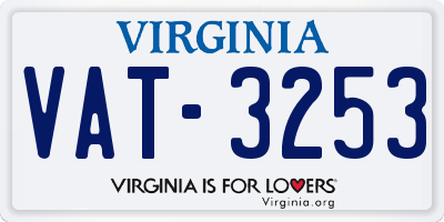 VA license plate VAT3253