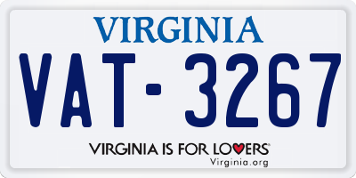 VA license plate VAT3267